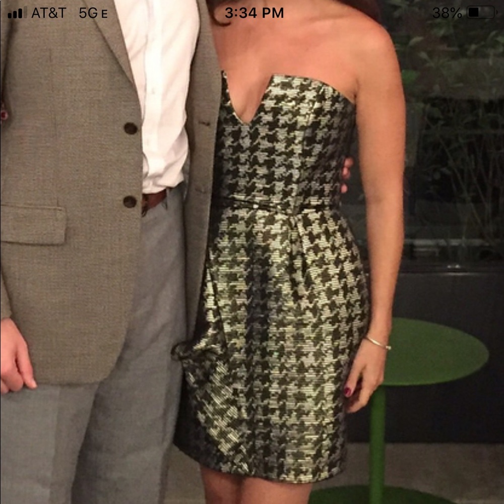 Parker - Silver & black houndstooth dress